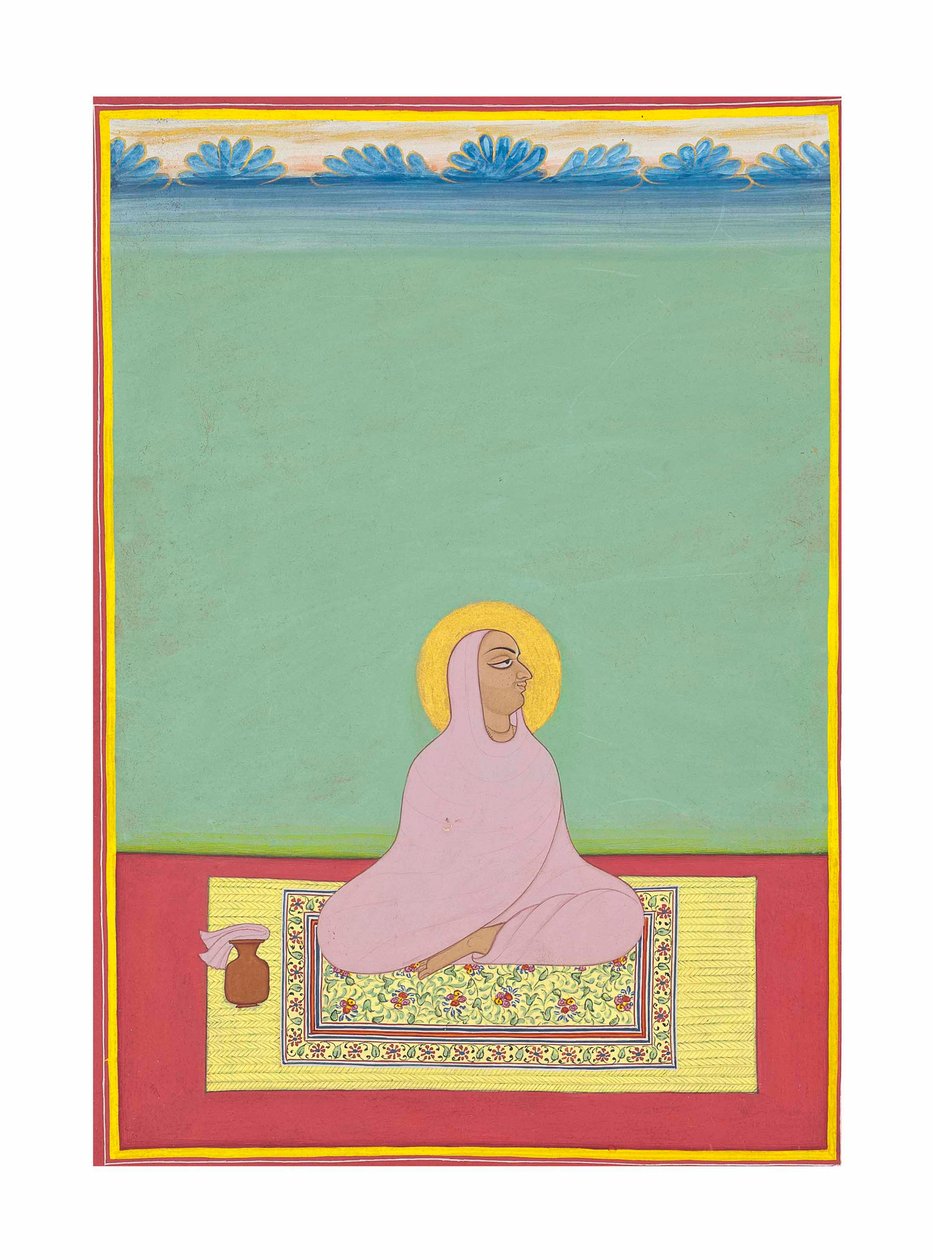 महाराजा श्री नारायण जी का चित्र, c.1830 (कागज पर अपारदर्शी वर्णक और सोना) द्वारा भाटी शंकर दास