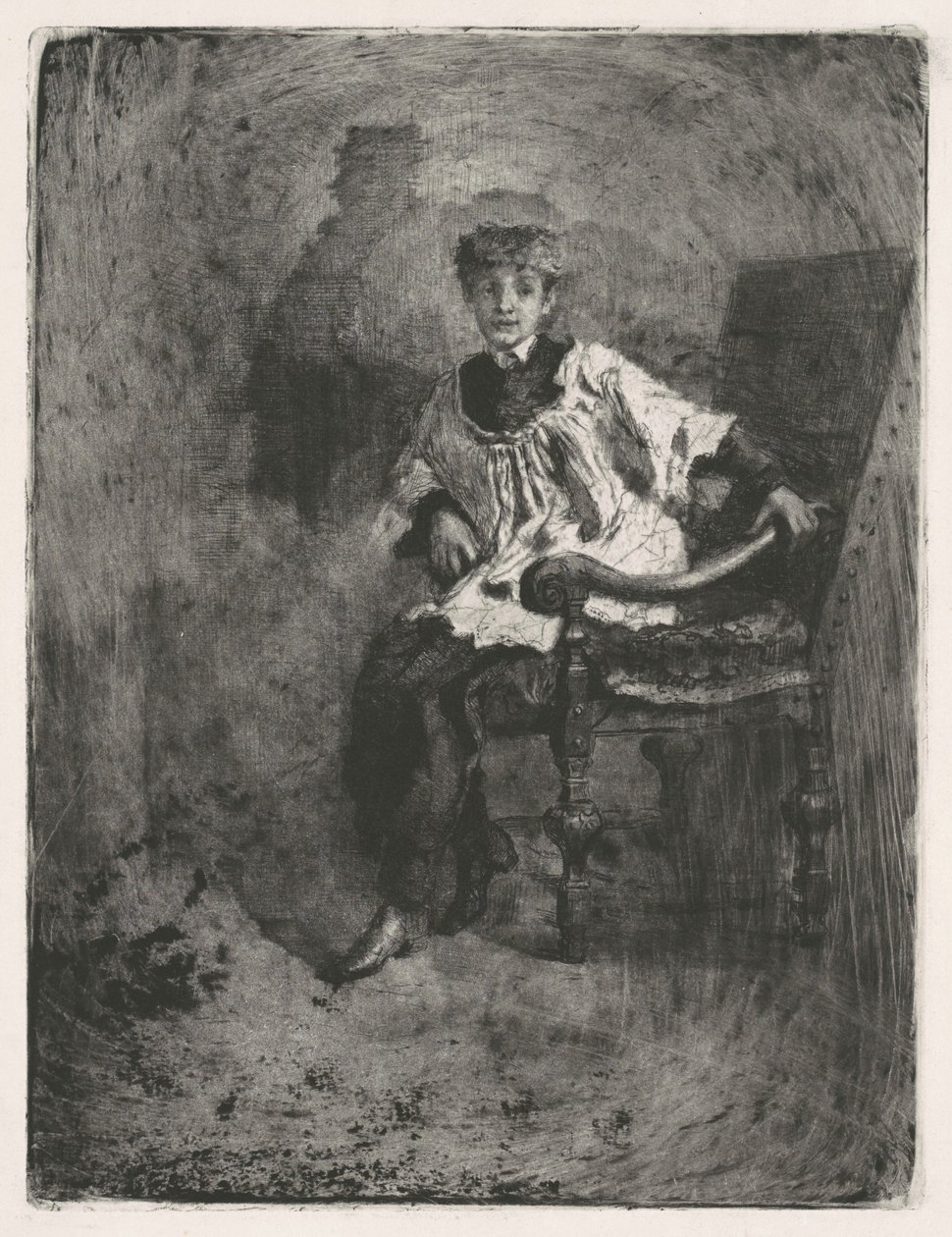 बैठा अनुचर, सी। 1872. द्वारा बियांची मोसे