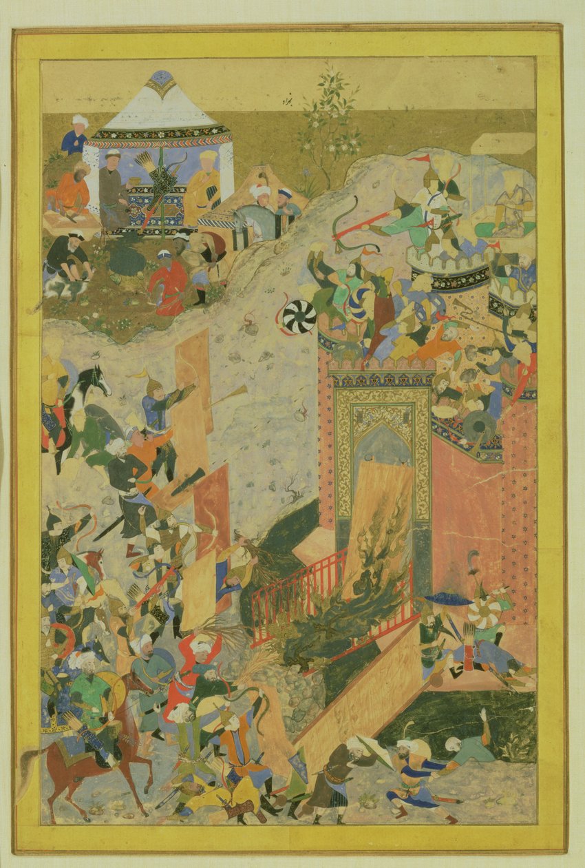 एक महल, फ़ारसी, तैमूर काल (1370-1506) पर हमला द्वारा बिहजाद अत्तर। से बिहज़ाद अत्तर को