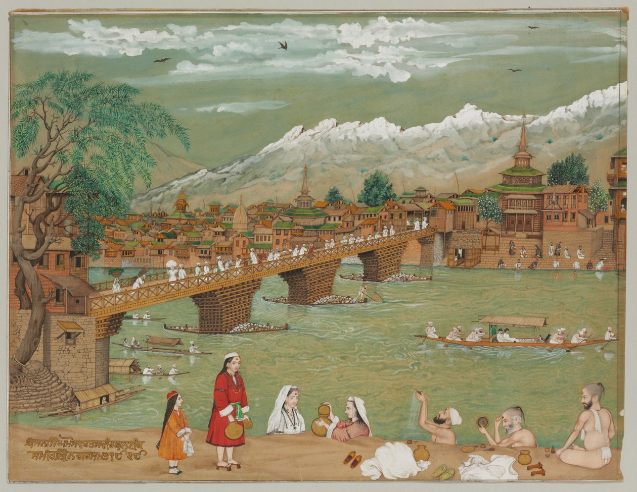 1872 में श्रीनगर का एक दृश्य द्वारा बिशन सिंह
