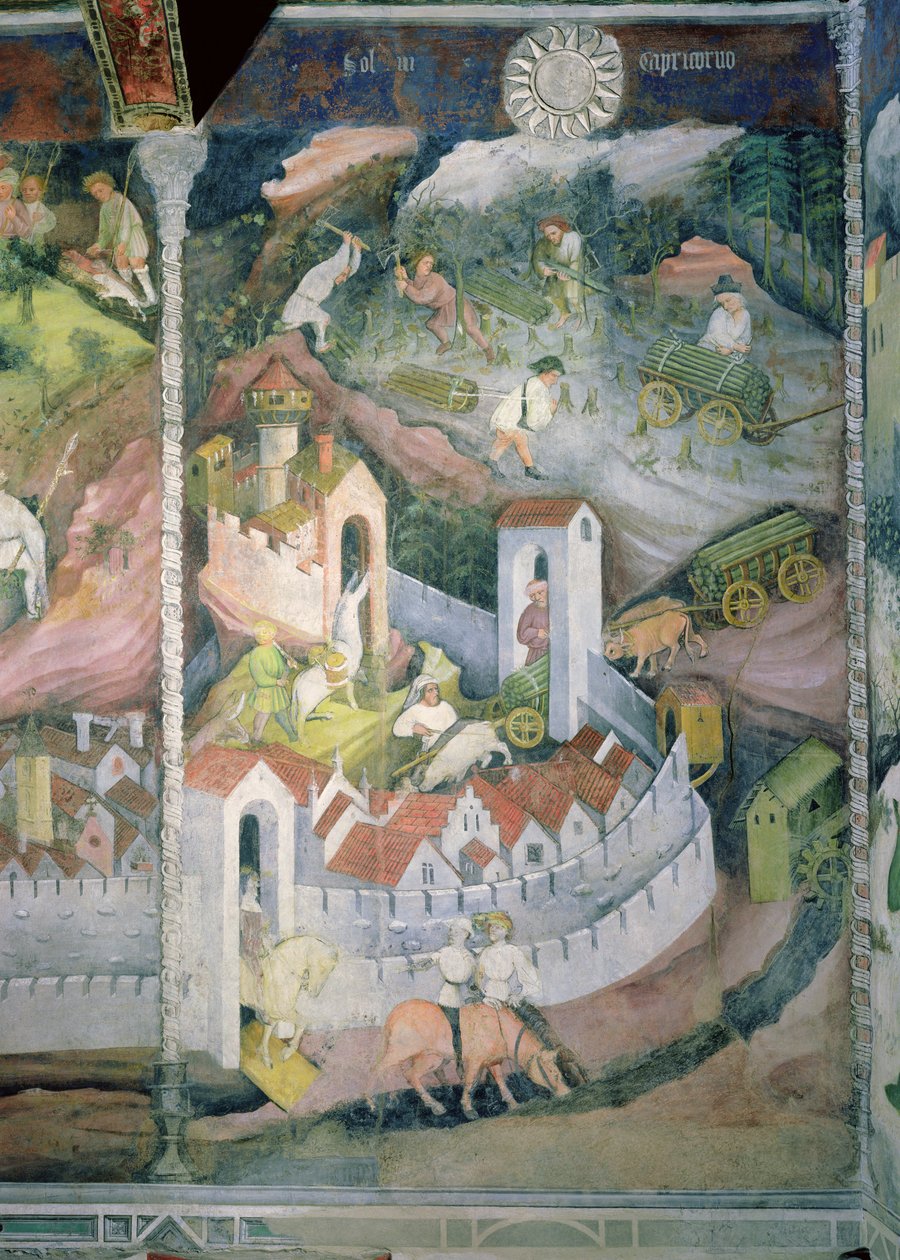 दिसंबर का महीना, c.1400 द्वारा बोहेमियन स्कूल