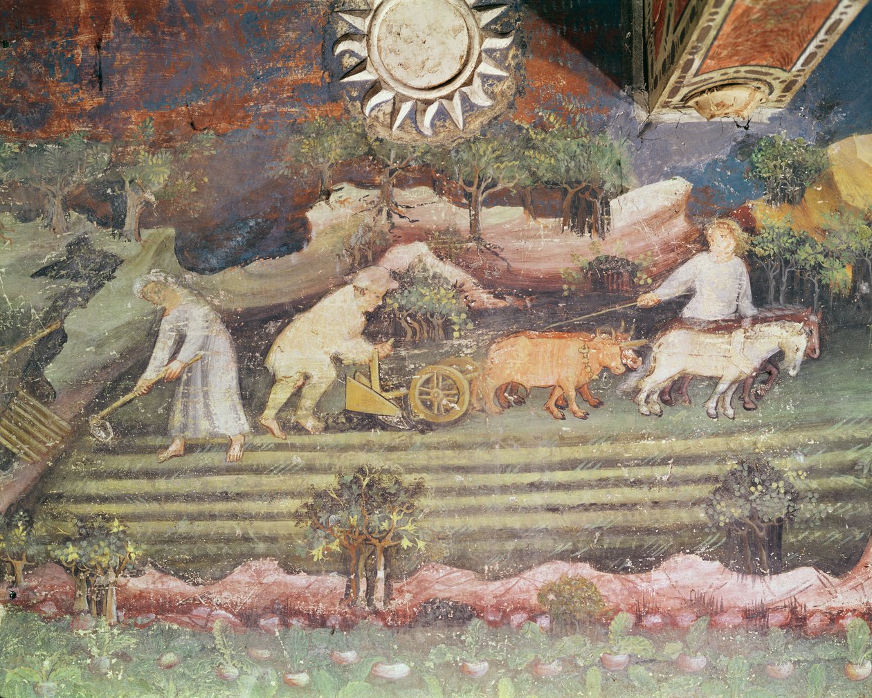 सितंबर का महीना, जुताई का विवरण, c.1400 द्वारा बोहेमियन स्कूल