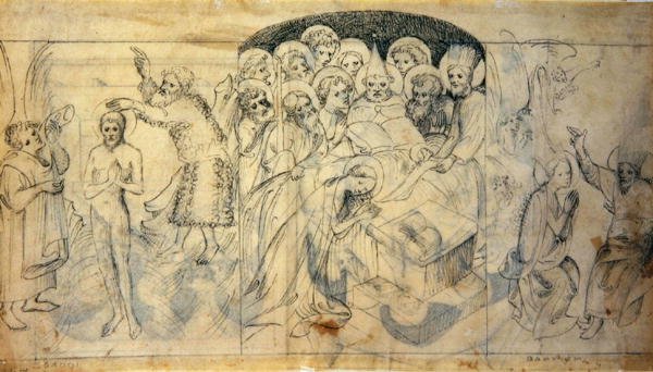 क्राइस्ट एंड द वर्जिन के जीवन से दृश्य, c.1400 (चर्मपत्र पर कलम और स्याही) द्वारा बोहेमियन स्कूल