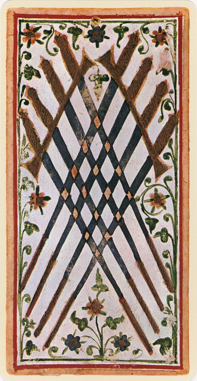 I विस्कोन्टी ’डेक से टैरो कार्ड के फेशियल की लंबाई, 1441-47 द्वारा बोनिफेसिओ बेम्बो