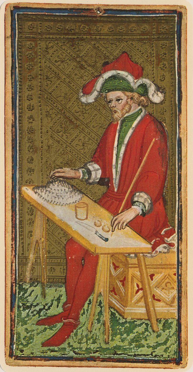 जादूगर, 1441-47 &39;विस्कोनी&39; डेक से टैरो कार्ड का मुखड़ा द्वारा बोनिफेसिओ बेम्बो