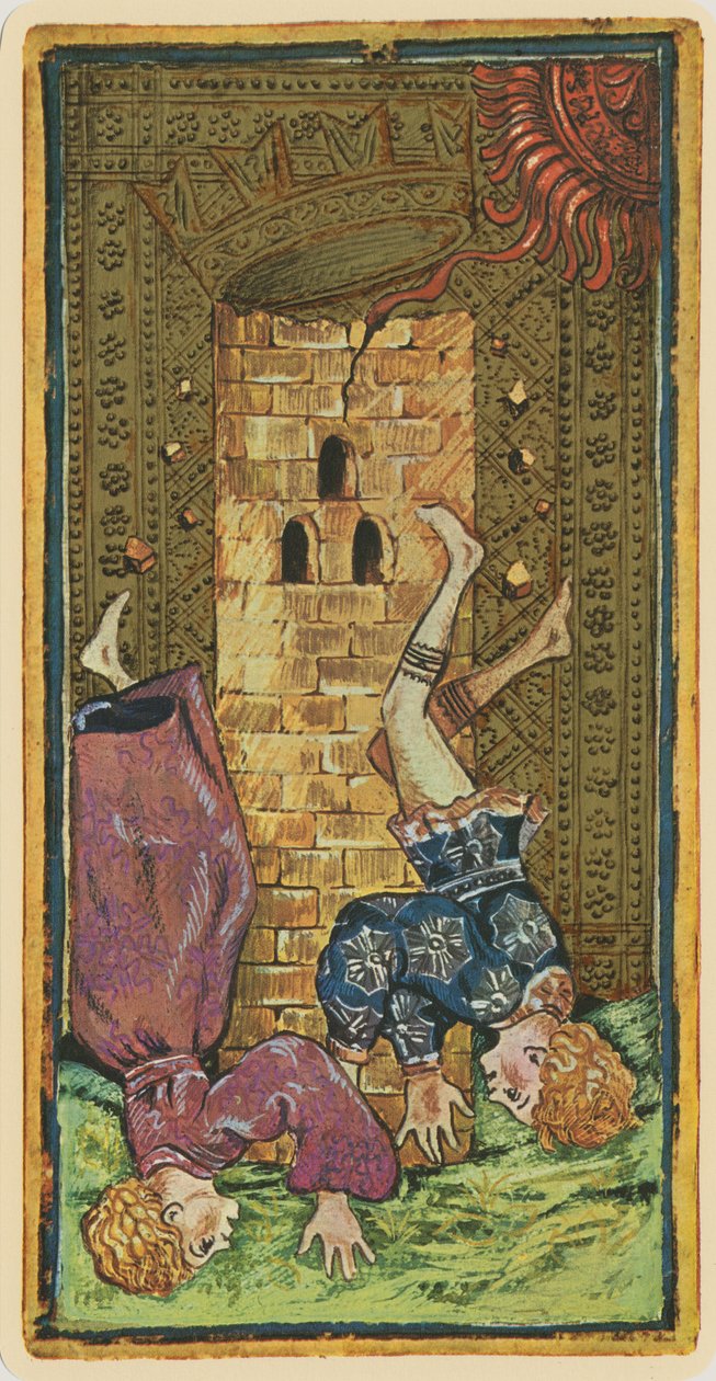 टॉवर, &39;विस्कोन्टी&39; डेक से टैरो कार्ड का आकर्षण, 1441-47 द्वारा बोनिफेसिओ बेम्बो