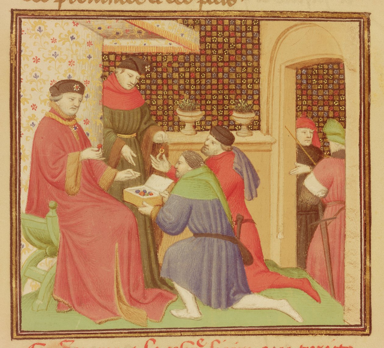 सुश्री फ्र 9141 fol.235 बार्टलेमी द इंग्लिशमैन द्वारा &39;द बुक ऑफ प्रॉपर्टीज ऑफ द थिंग्स ऑफ़&39;, &39;द बुक ऑफ प्रेशियस स्टोन्स&39;, ड्यूक रिसिंग स्टोन्स। द्वारा बाउकाइक मास्टर