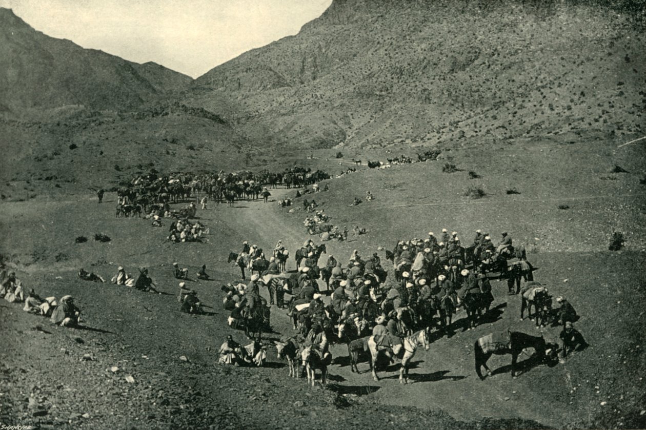 1901 में खैबर दर्रे से होकर गुजरने वाला कारवां। द्वारा बॉर्न और शेफर्ड