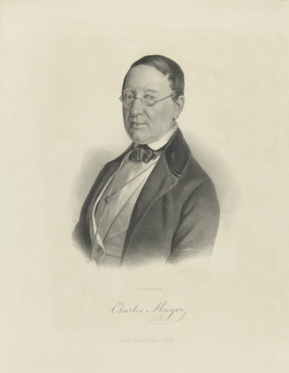 पियानोवादक और संगीतकार चार्ल्स मेयर 1799-1862, सीए 1854 के चित्र। द्वारा ब्रेतकोफ़ और हर्टेल