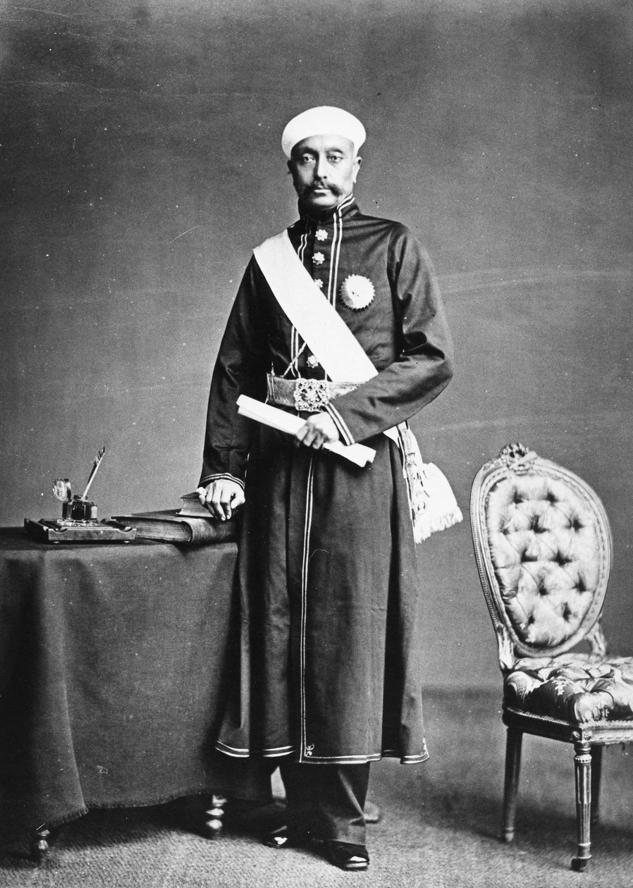 सर सला जंग, हैदराबाद के निजाम के प्रधान मंत्री, c.1870s द्वारा ब्रिटिश फोटोग्राफर