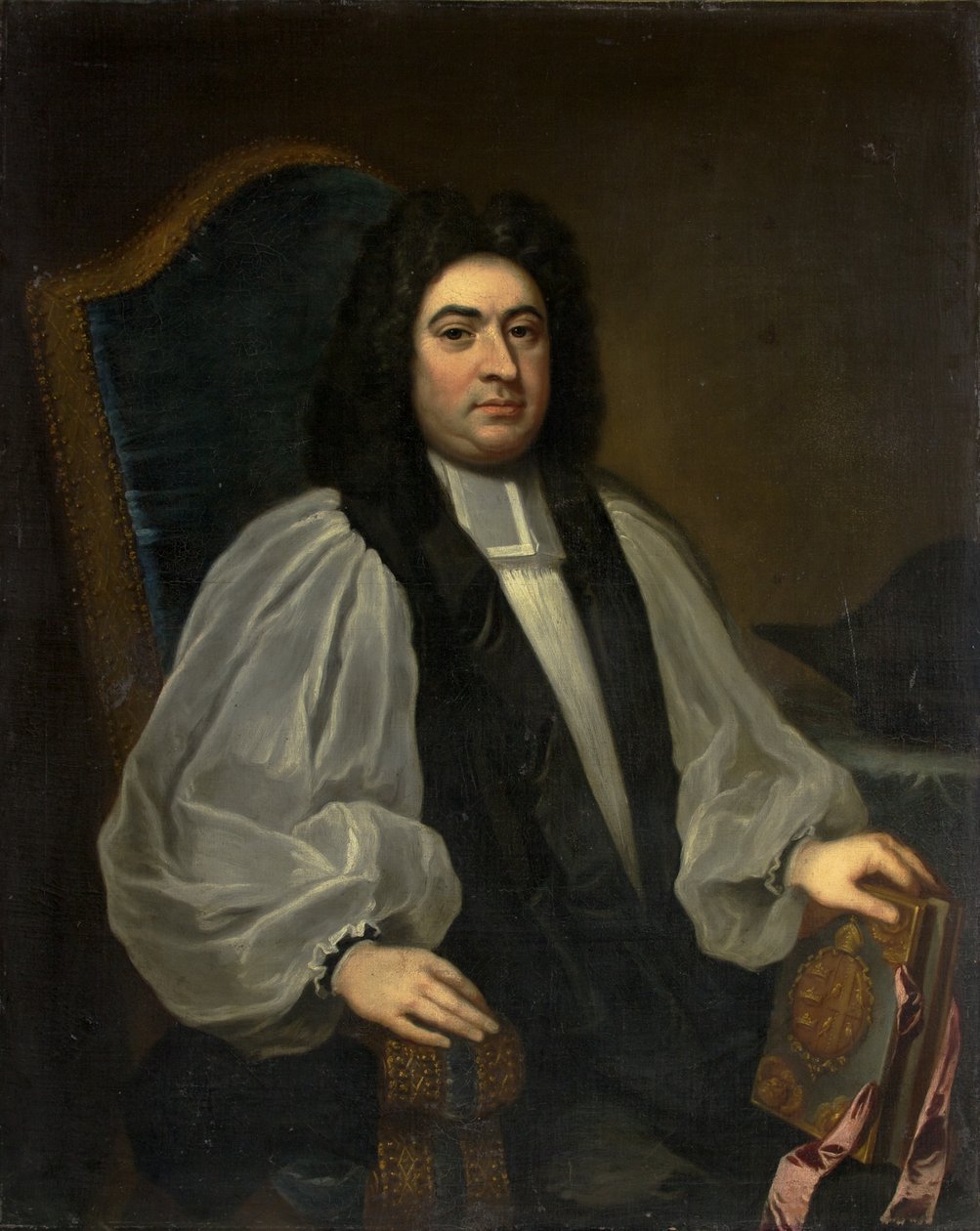 जॉर्ज स्मॉलब्रिज, ब्रिस्टल के 22वें बिशप, c.1715-19 (कैनवास पर तेल) द्वारा ब्रिटिश स्कूल