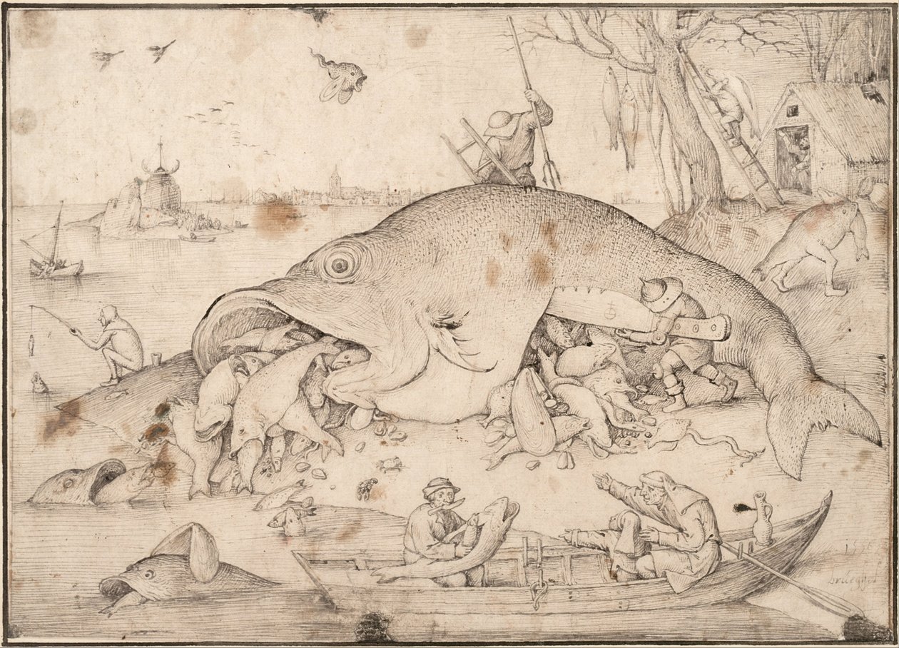 बड़ी मछली छोटी मछली, 1556 खाएं द्वारा Bruegel