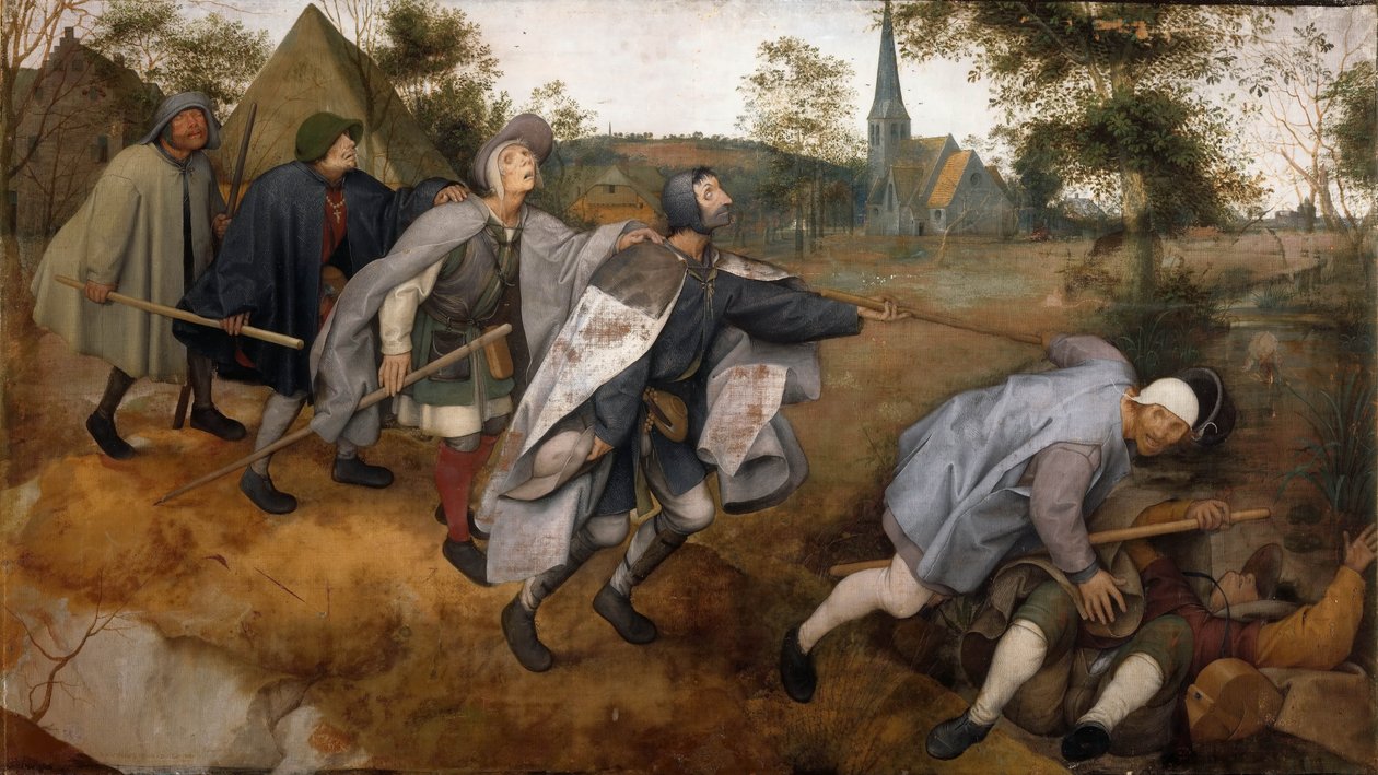 द ब्लाइंड लीडिंग द ब्लाइंड, 1568। द्वारा Bruegel