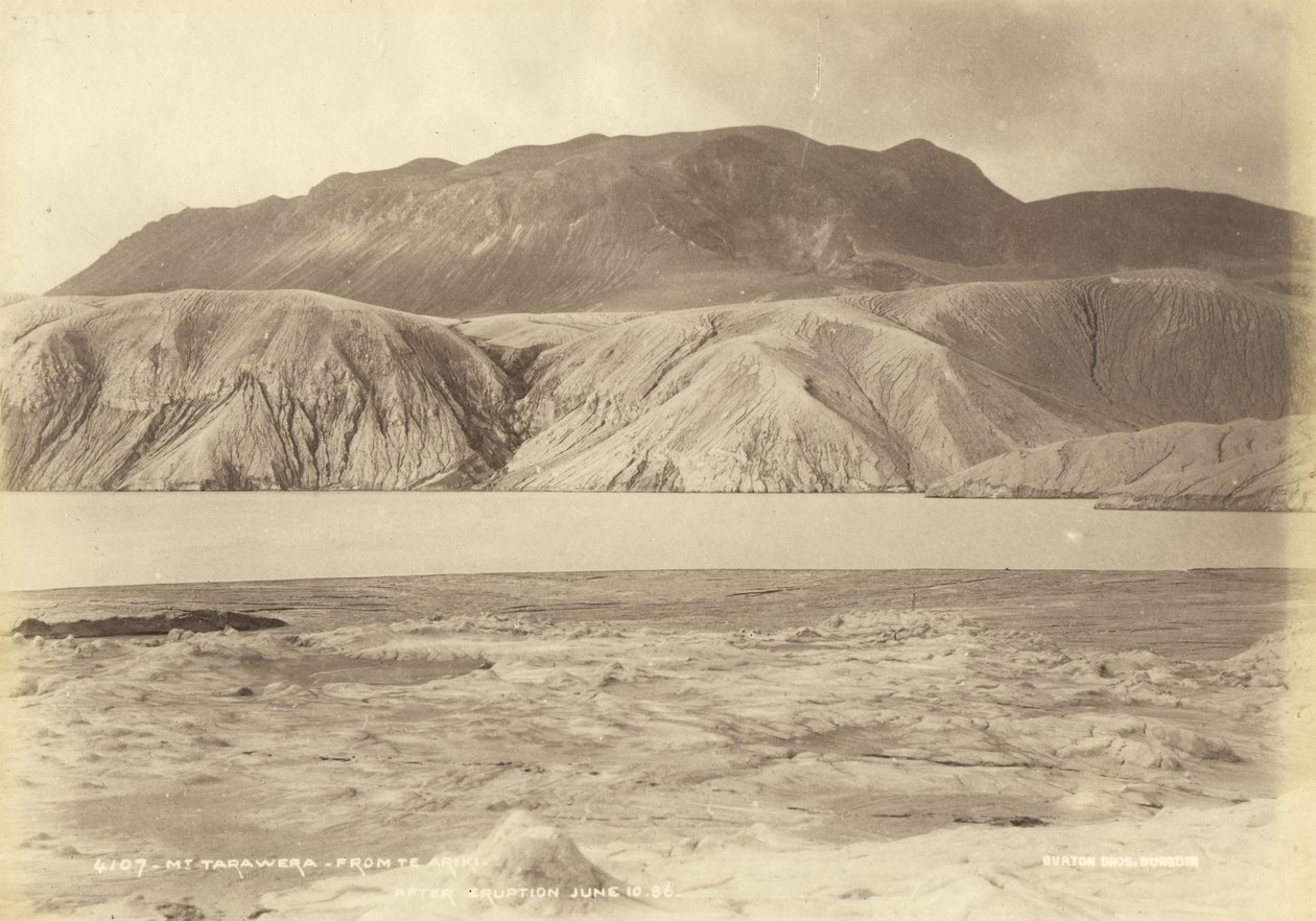 माउंट ते अरिकी से तरावरा। विस्फोट जून 10.86 के बाद, जुलाई 1886 (एल्बम प्रिंट) द्वारा बर्टन ब्रदर्स स्टूडियो