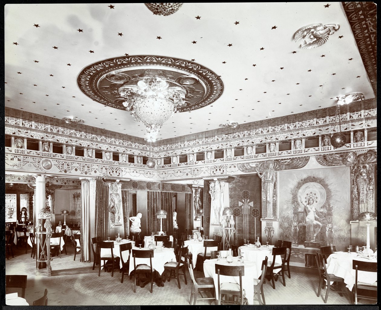 मरे के होटल का रेस्तरां, c.1908 (सिल्वर जिलेटिन प्रिंट) द्वारा बायरन कंपनी