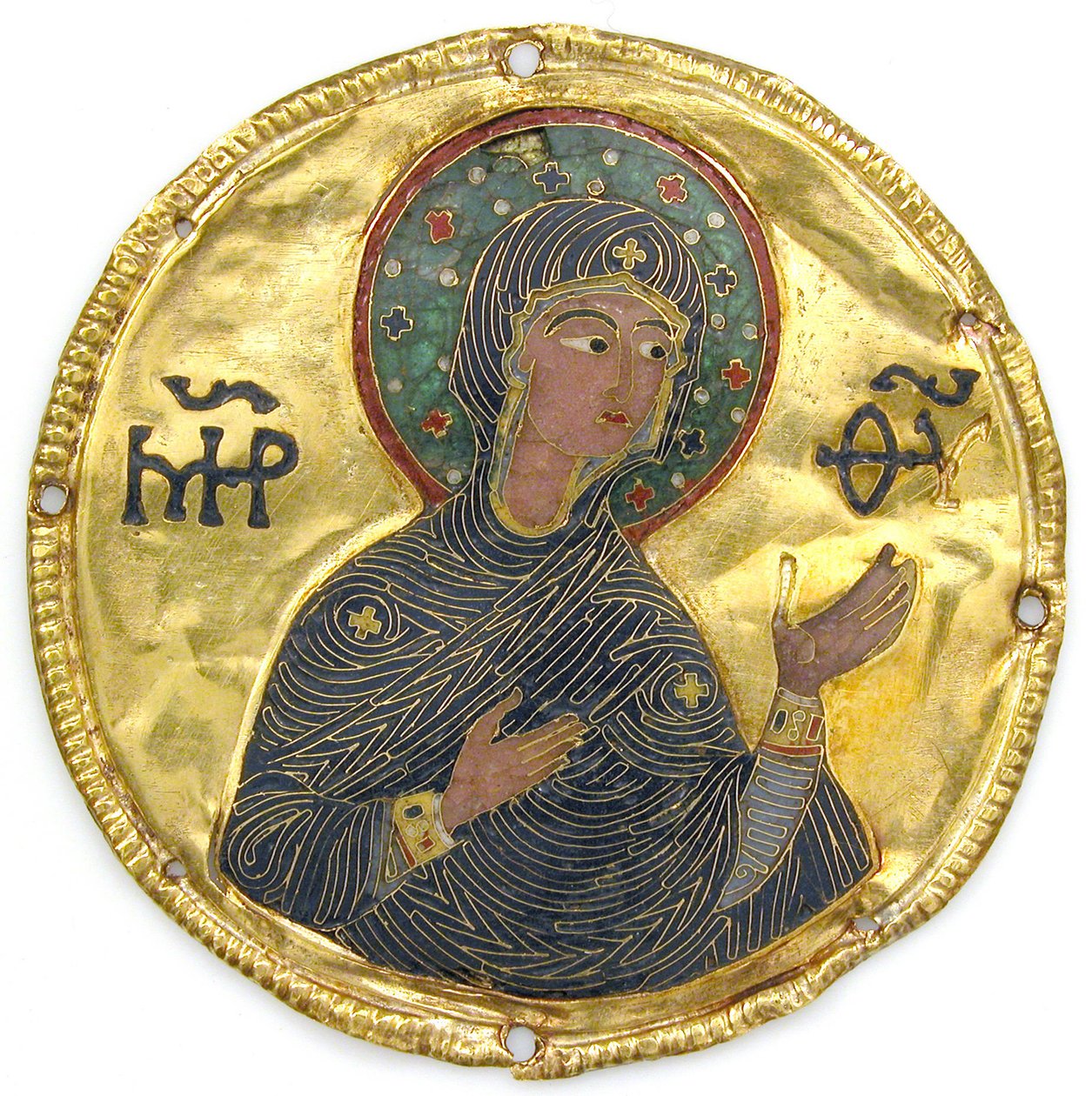 एक चिह्न फ़्रेम से वर्जिन के साथ पदक, c.1100 (सोना, चांदी, और तामचीनी क्लौइज़न) द्वारा बीजान्टिन