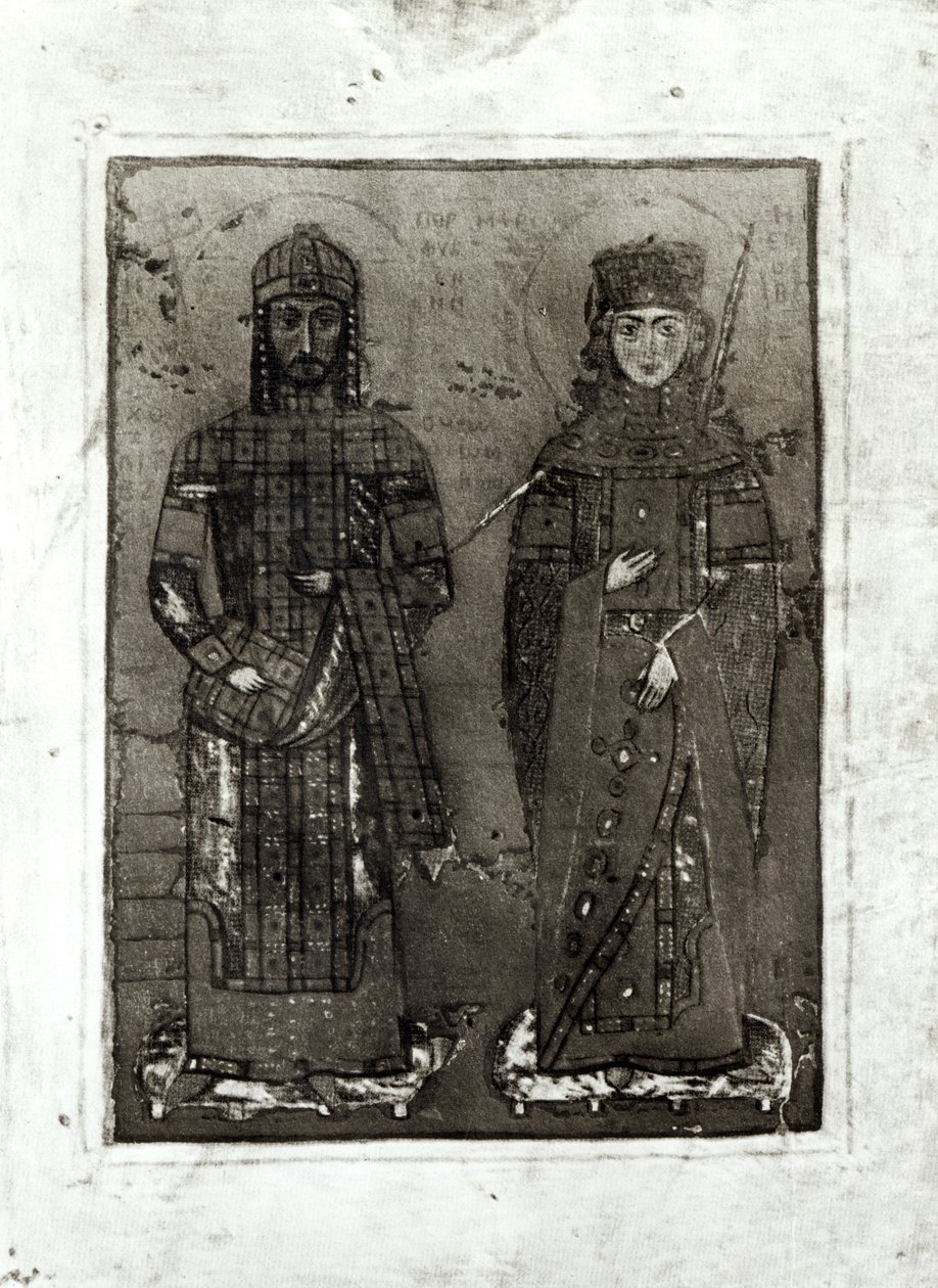 मैनुअल आई कोमेनस (c.1122-80) और महारानी मारिया एंटिओक (dc1182) द्वारा बीजान्टिन स्कूल