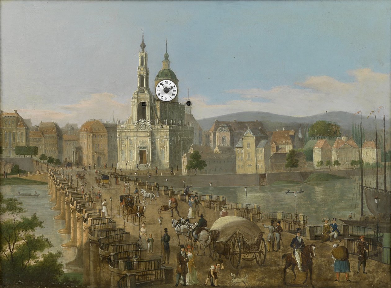 विनीज़ Biedermeier चित्र घड़ी ड्रेसडेन द्वारा सीएल हॉफमिस्टर