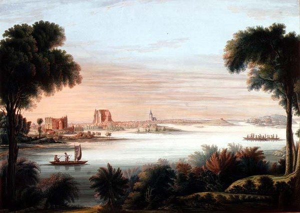 श्वेरिन का एक दृश्य, शाम (जल रंग) द्वारा CH Nipperdey