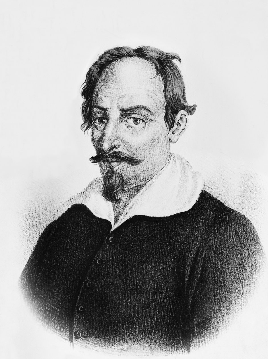 एलेसेंड्रो टैसोनी (1565-1635) का पोर्ट्रेट, इतालवी कवि और लेखक, उत्कीर्णन द्वारा जेबी और ब्राउन जे। और रोबोथम