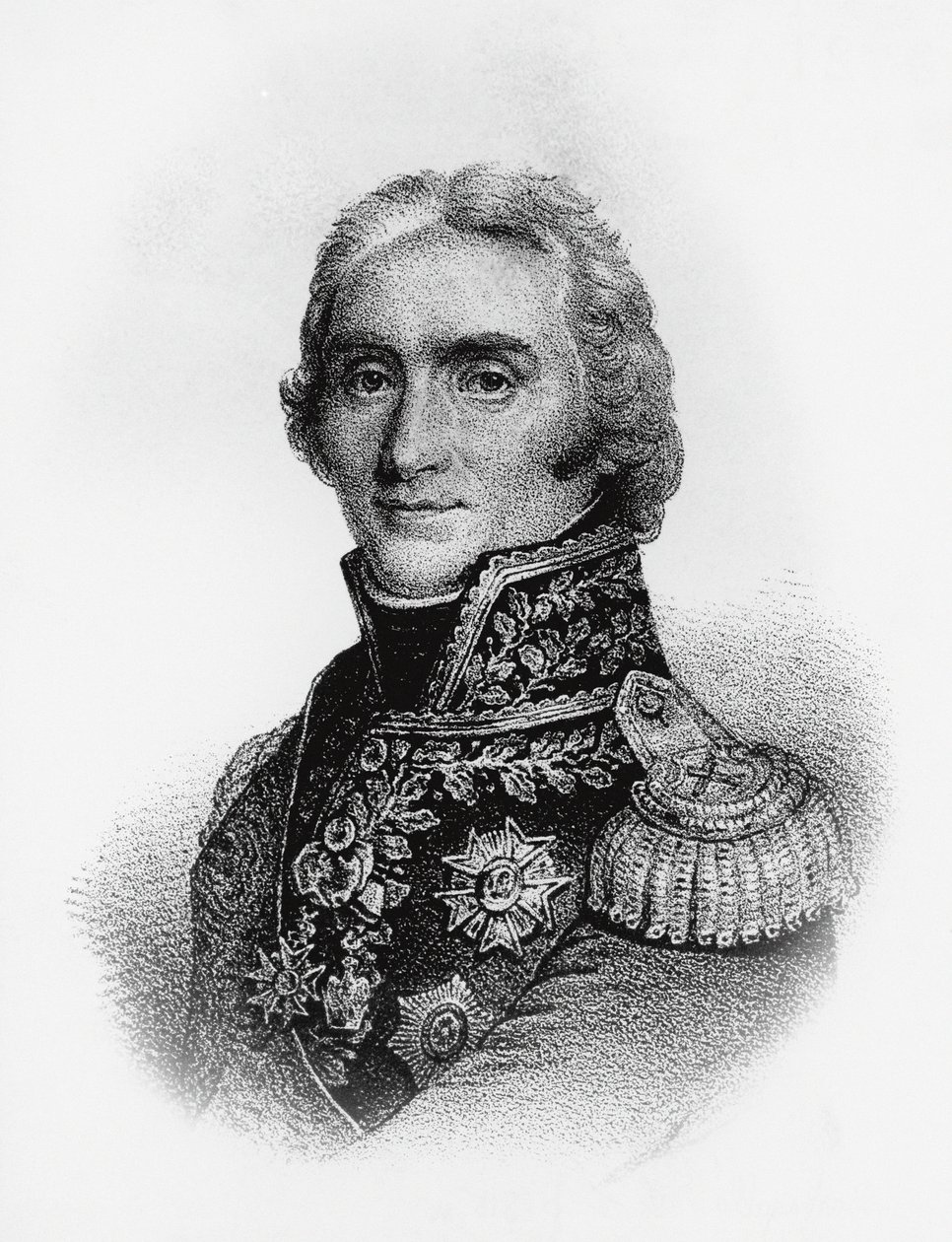 आंद्रे मस्सेना (1758-1817), ड्यूक डी रिवोली, प्रिंस डी'एस्लिंग, और फ्रांसीसी साम्राज्य के मार्शल, उत्कीर्णन का पोर्ट्रेट द्वारा जेबी और ब्राउन जे। और रोबोथम