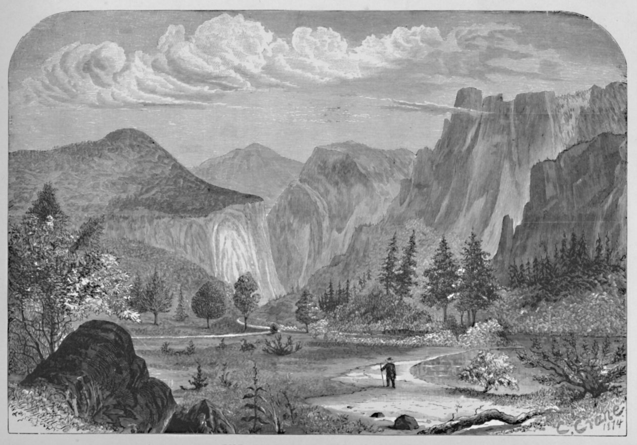 योसेमाइट की घाटी, 1874, 1883 द्वारा सी क्रेन