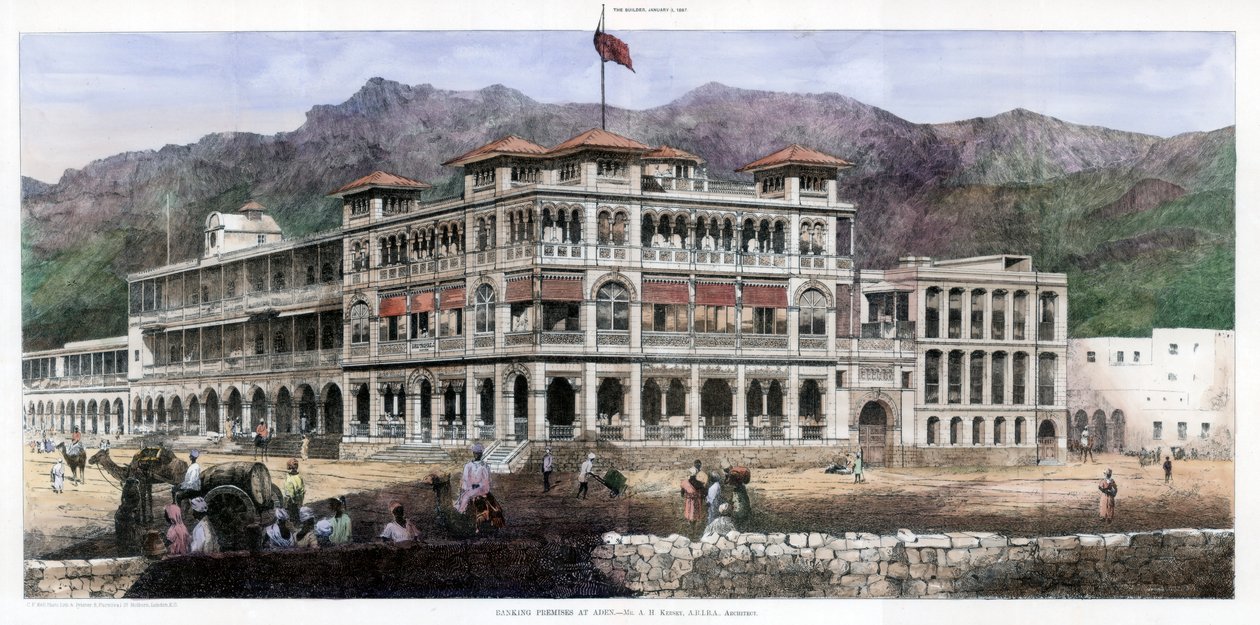 अदन में बैंकिंग परिसर, 8 जनवरी 1887 द्वारा सी केली