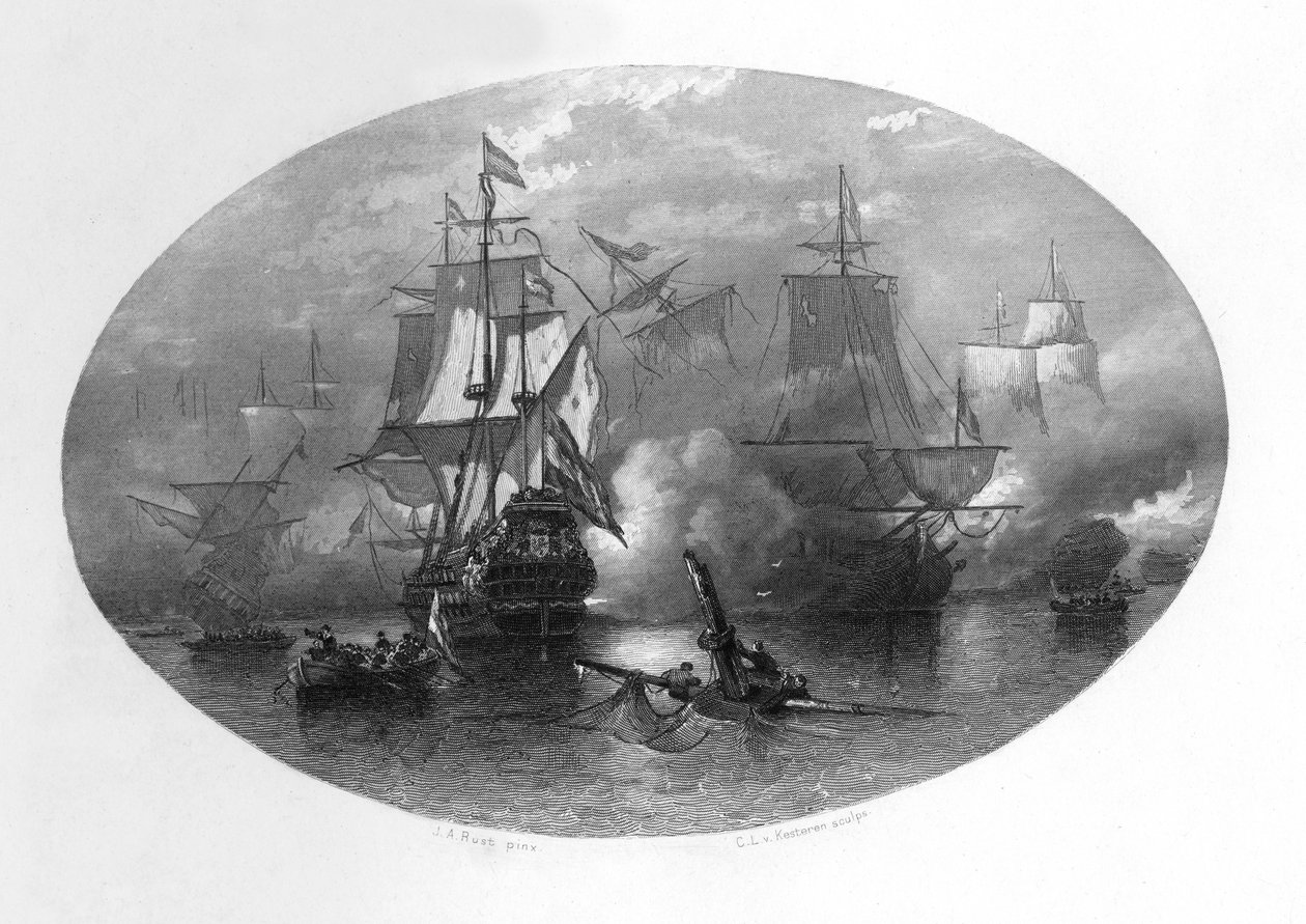 सोल बे की नौसेना लड़ाई, 1672, सी 1870 द्वारा डोमेनिको डेल बार्बिएरे