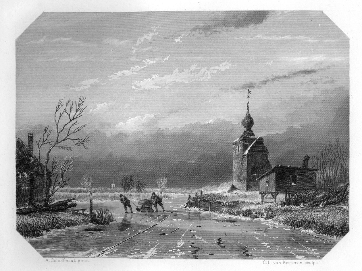 1740 की शीतकालीन, नीदरलैंड, c1870 द्वारा डोमेनिको डेल बार्बिएरे