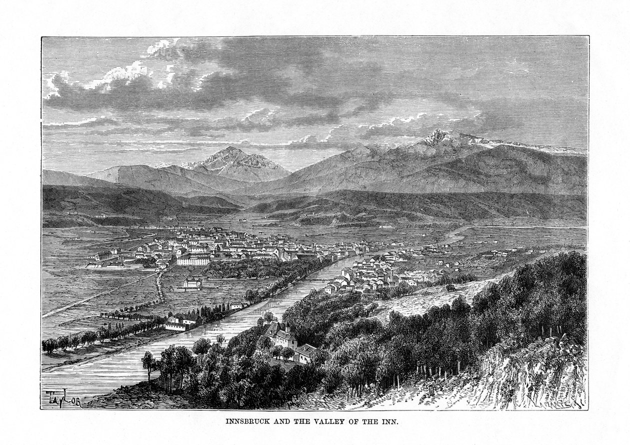 इंसब्रुक और द वैली ऑफ द रिवर इन, ऑस्ट्रिया, 1879 द्वारा सी। लाप्लांट
