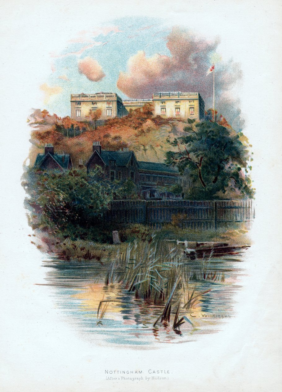 नॉटिंघम कैसल, नॉटिंघमशायर, 1895 द्वारा सी। विल्किंसन