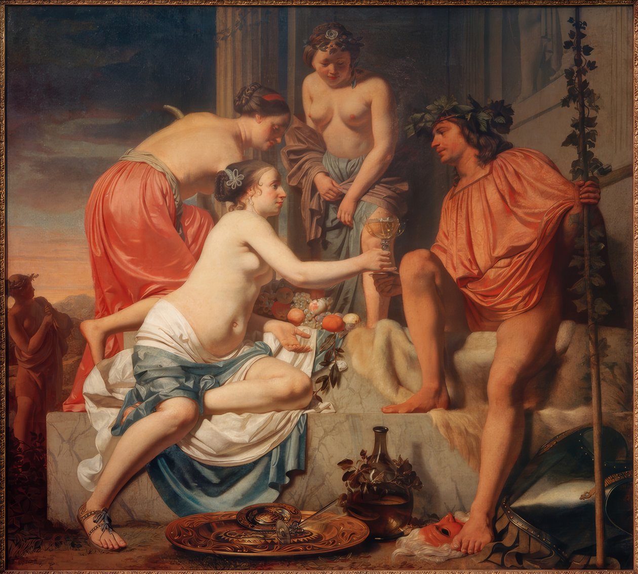 Bacchus ने सिंहासनारूढ़ किया - अप्सराएँ Bacchus वाइन और Fr . देती हैं द्वारा सीज़र बोएटियस वैन एवरडिंगन