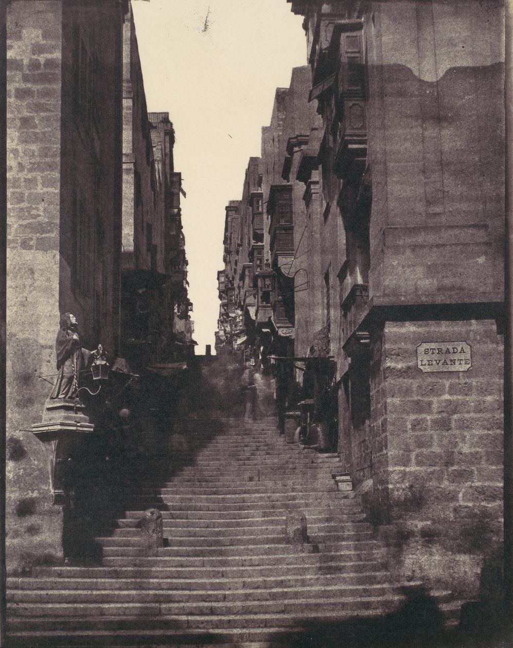 स्ट्राडा लेवांते, वैलेटटा, माल्टा, 1850s। द्वारा कैल्वर्ट जोन्स