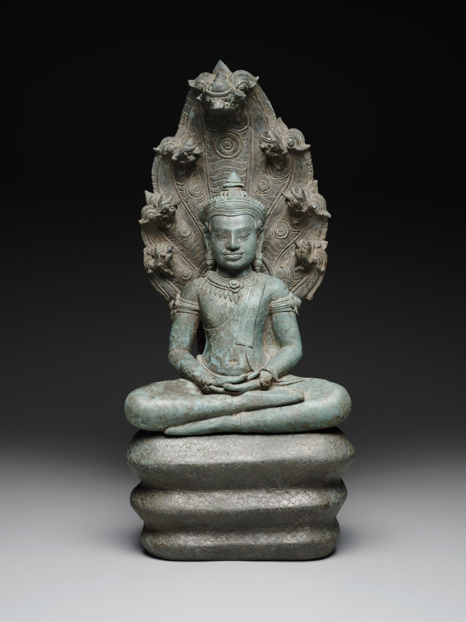 बुद्ध मुचलिंडा, 12वीं सदी के अंत से 13वीं सदी की शुरुआत (तांबा मिश्र धातु) द्वारा कंबोडियन कंबोडियन