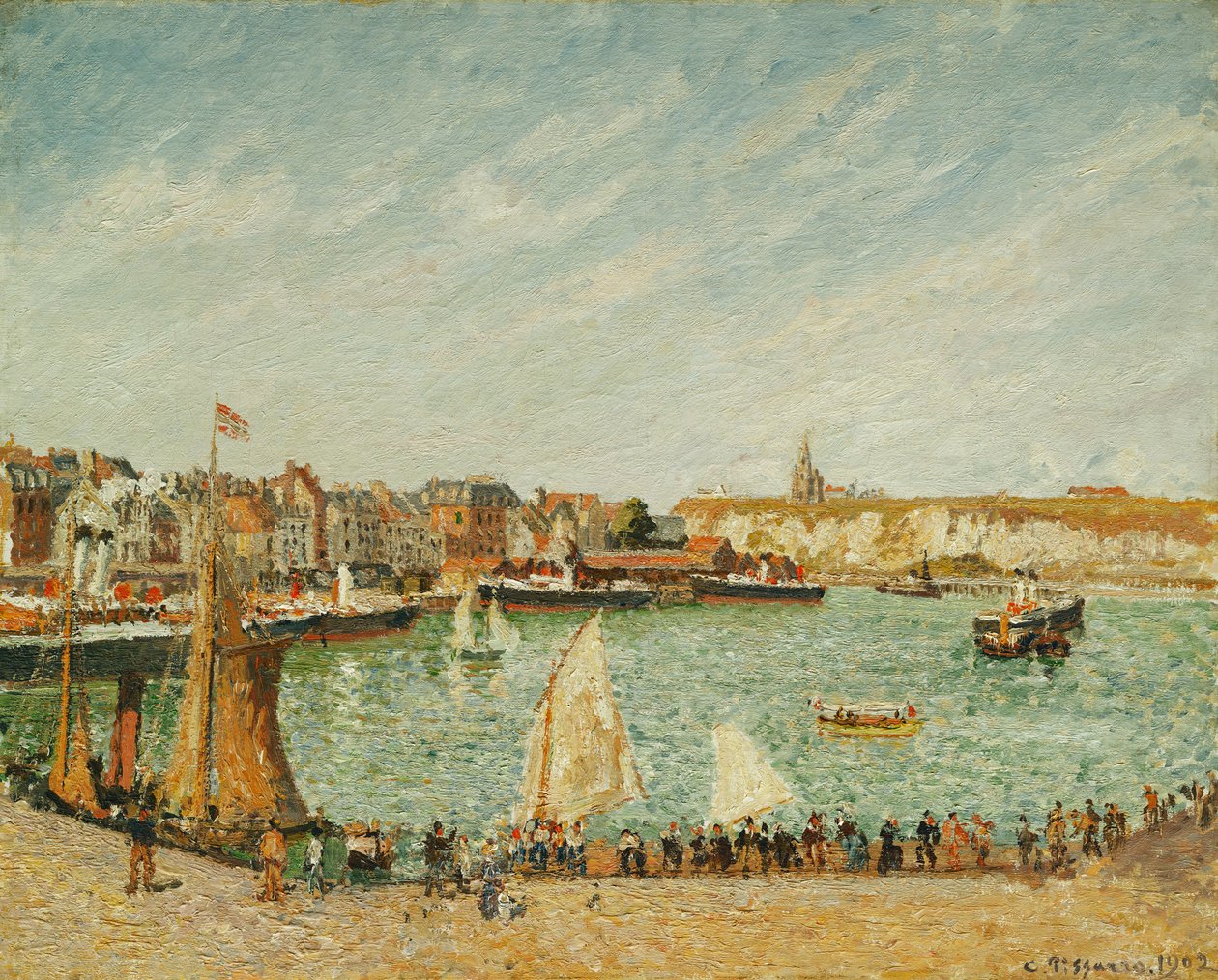 द आफ्टरनून सन, बाहरी पोर्ट ऑफ डाइपेप; एल "Apres-Midi, Soleil, Avant-Port de Dieppe, 1902 द्वारा केमिली जैकब पिसारो
