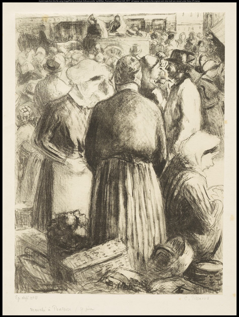 द मार्केट ऑन पोंटोइज़, c.1895 द्वारा केमिली जैकब पिसारो