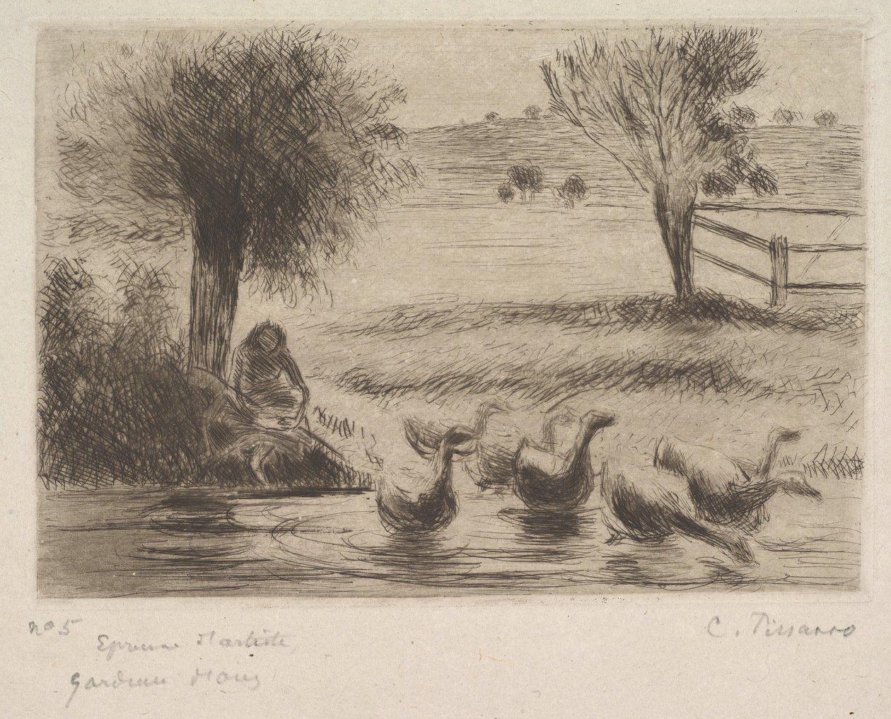 गूज गर्ल, 1888। द्वारा केमिली जैकब पिसारो