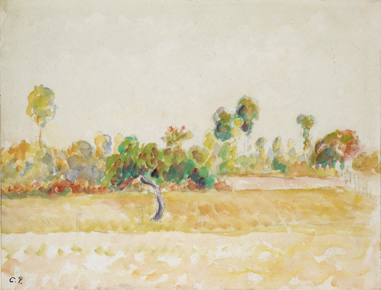 एरागनी-सुर-एप्टे में बाग का अध्ययन, कलाकार के घर से देखा गया, c1886-1890 द्वारा केमिली पिसारो
