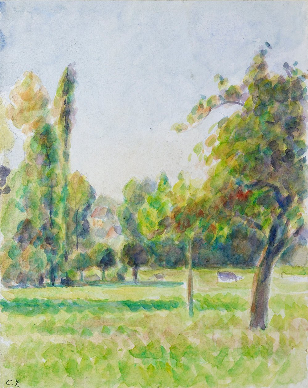 Eragny-sur-Epte में कलाकार के घर के बाग का अध्ययन, c1890 द्वारा केमिली पिसारो