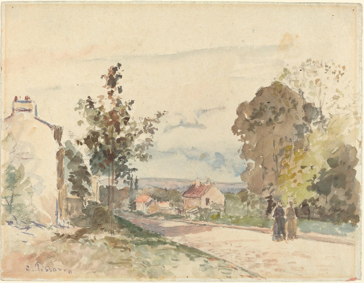 Versailles से Louveciennes तक की सड़क, c. 1872. द्वारा केमिली पिसारो