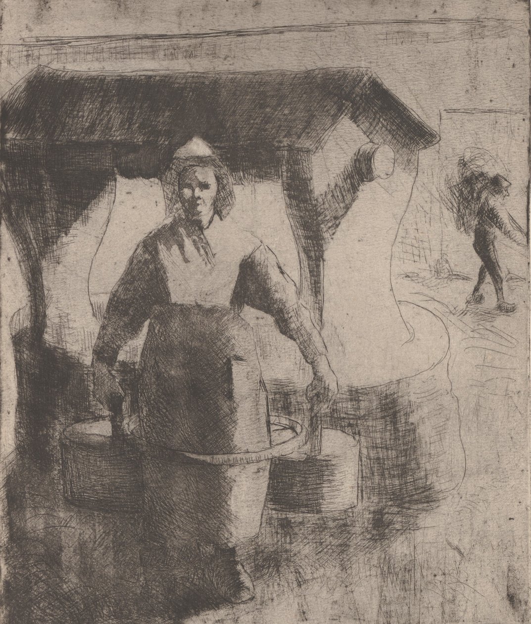 वूमन एट ए वेल, 1891। द्वारा केमिली पिसारो