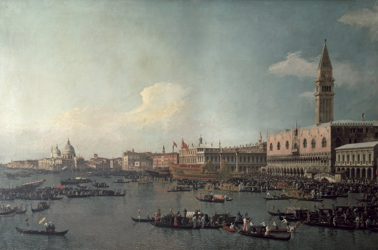 बेसिन ऑफ सैन मार्को ऑन असेंशन डे, c.1740 द्वारा जियोवानी एंटोनियो कैनाल (कैनेटेटो)