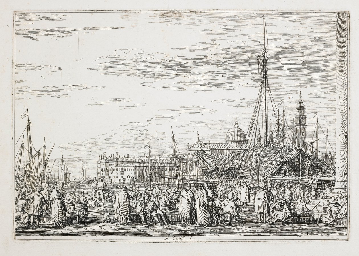 मोलो पर बाजार, 1740-1745 द्वारा जियोवानी एंटोनियो कैनाल (कैनेटेटो)