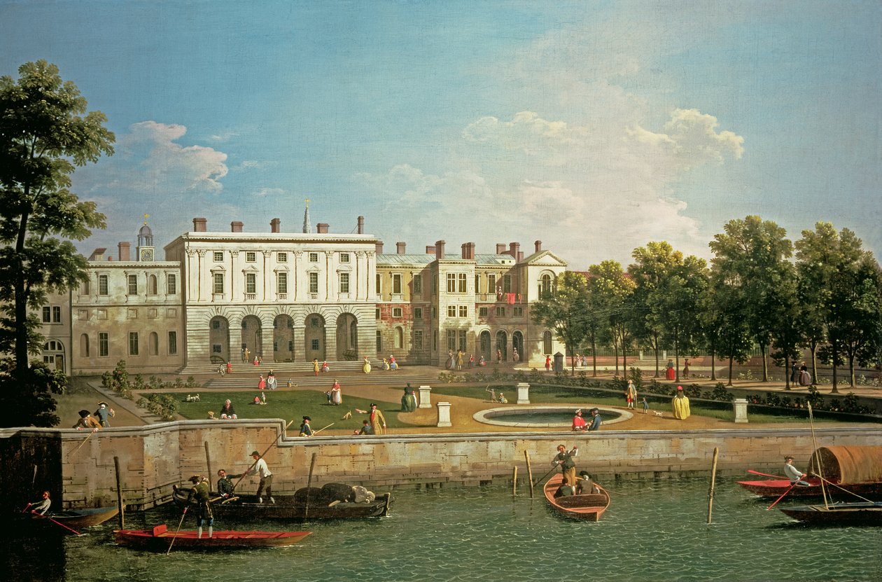 टेम्स नदी से पुराना समरसेट हाउस, c.1746-50 द्वारा जियोवानी एंटोनियो कैनाल (कैनेटेटो)