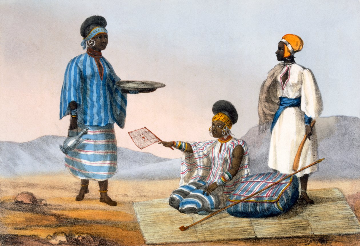 सौदान में देशी महिलाओं का समूह, &39;1818-19 और 1820 में उत्तरी अफ्रीका में यात्रा की कथा&39;, c.1820 द्वारा कप्तान जॉर्ज फ्रांसिस लियोन