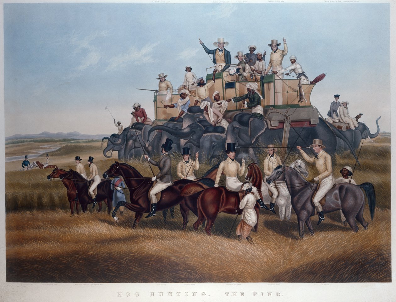 हॉग हंटिंग: द फाइंड, उत्कीर्ण और पब। मेसर्स फोर्सेस द्वारा, c.1840 (रंगीन उत्कीर्णन) द्वारा कप्तान जॉन (बाद में) प्लेटो