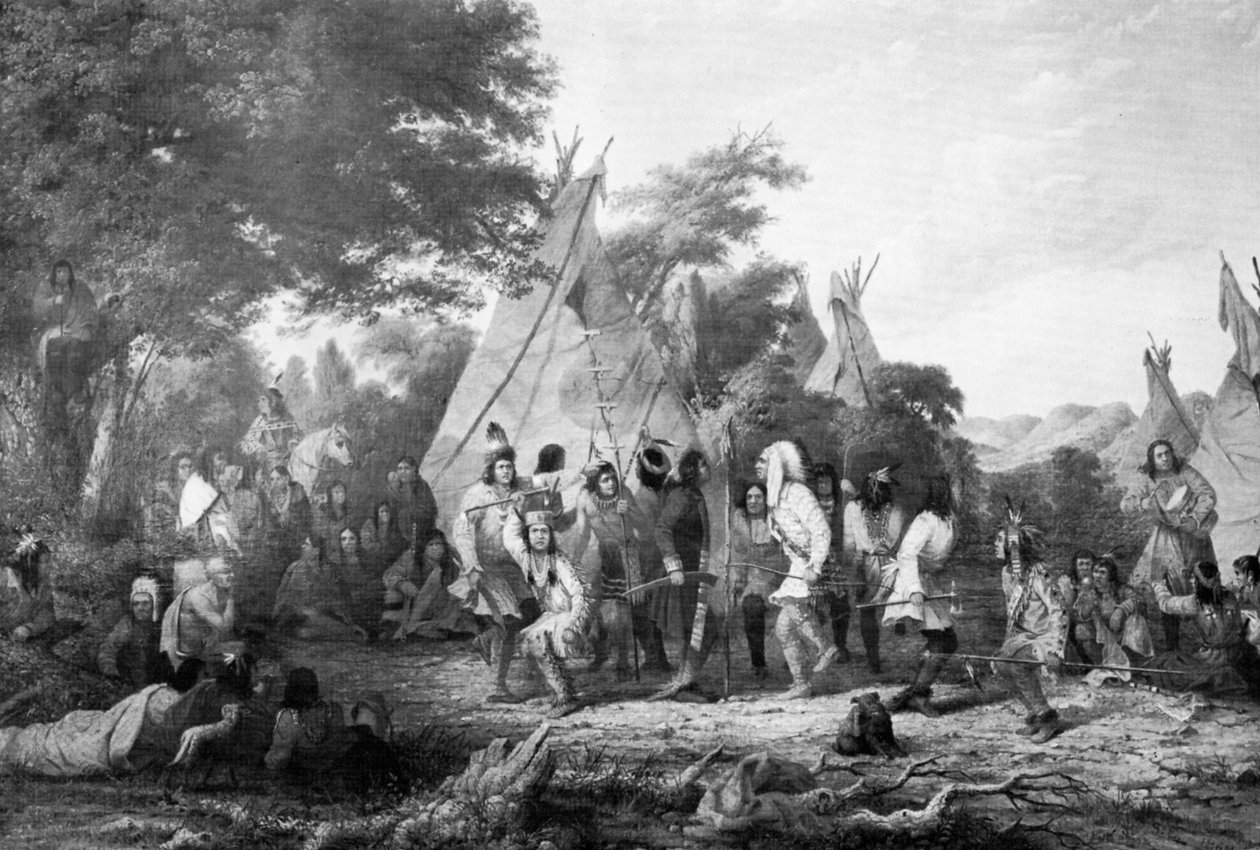 डकोटा का कुत्ता नृत्य, c1847 द्वारा कप्तान सेठ ईस्टमैन
