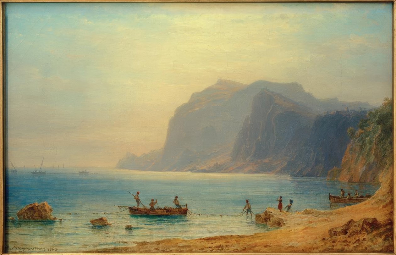 C.Morgenstern, Capri के तट द्वारा कार्ल मॉर्गेनस्टर्न