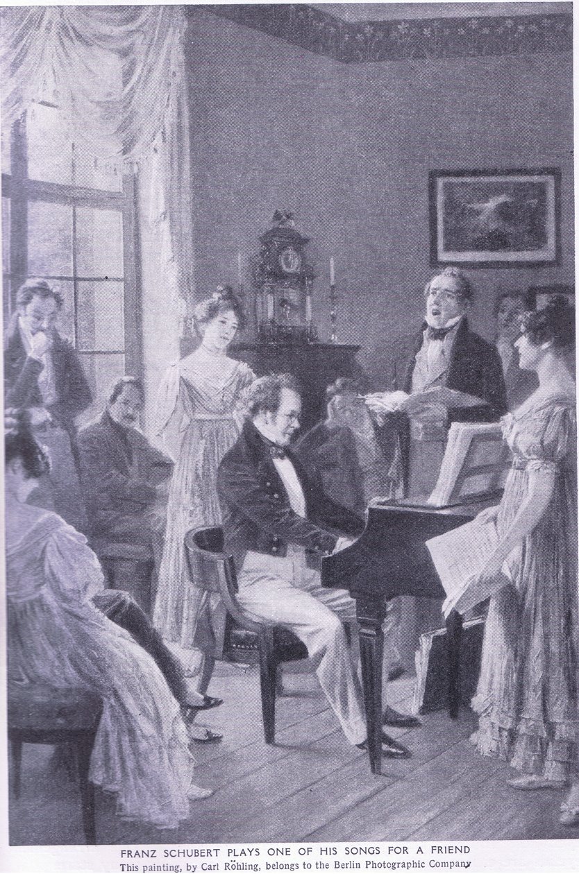 Schubert एक दोस्त के लिए एक गीत निभाता है द्वारा कार्ल खाली
