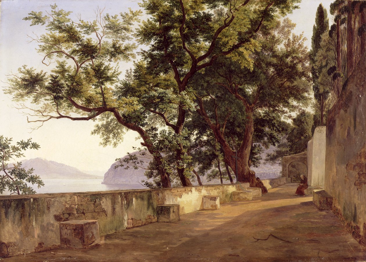 सोरेंटो के पास, कैपचिन फ्रार्स का उद्यान, 1827 द्वारा कार्ल विल्हेम गोएत्ज़लोफ़
